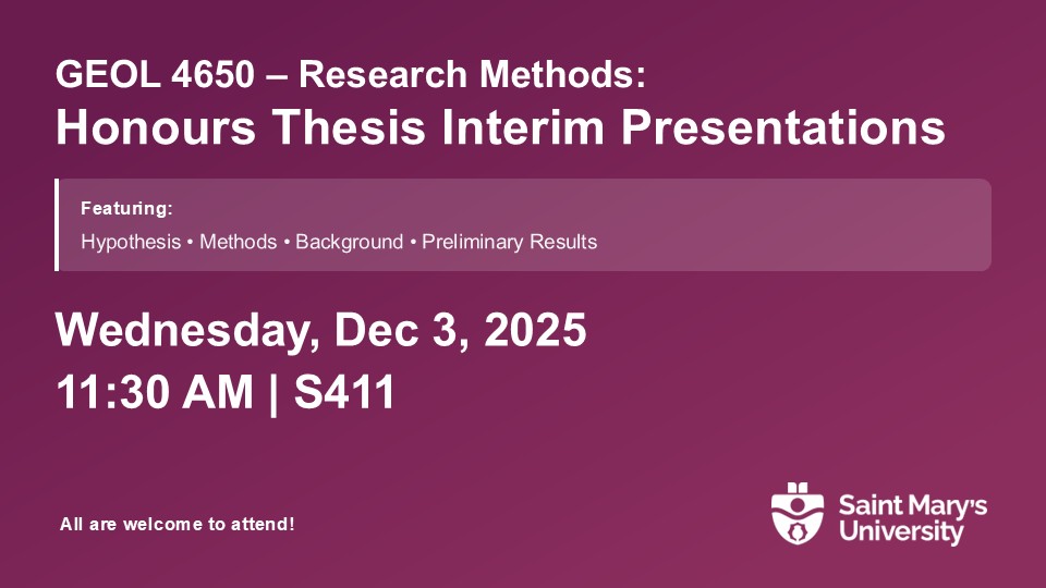 GEOL 4650: Research Methods Thesis Presentations