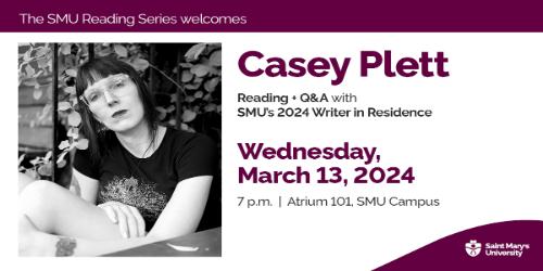 A poster of SMU Reading Series Event with Casey Plett.